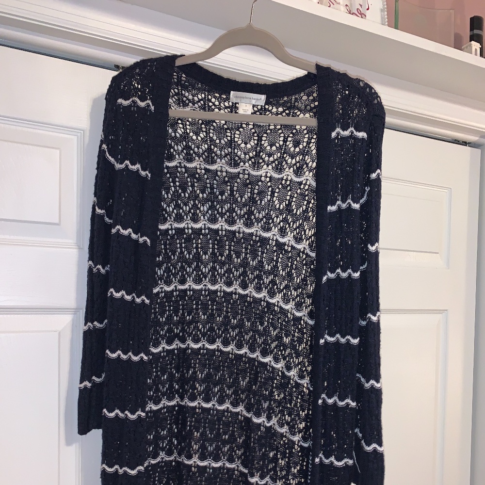 Christopher & Banks Crocheted Duster Cardigan